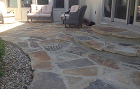 Stone patio and stairs