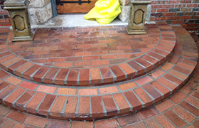 Brick entry stairs