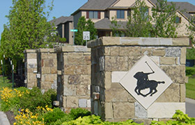 Stone wall at the Polo Fields